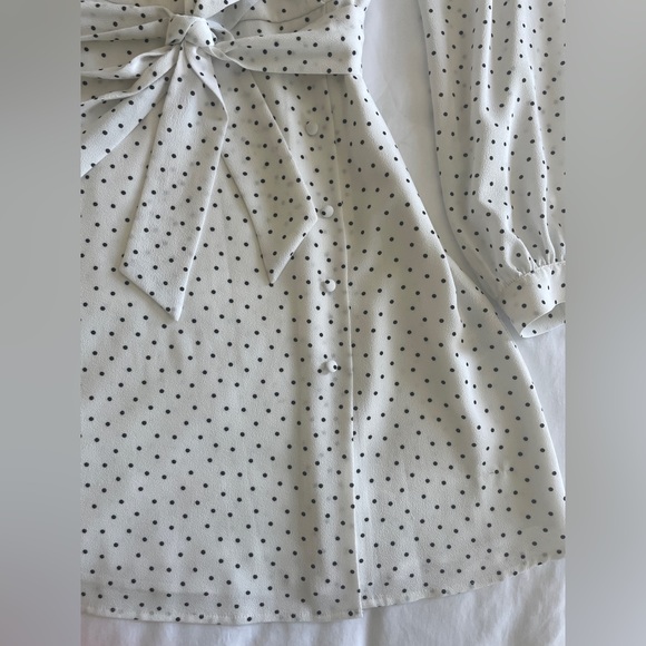Long sleeve Poka Dot v-neck dress - Picture 9 of 12